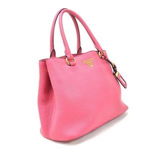 Prada Handbag Leather 2Way Pink Phenix Vitello